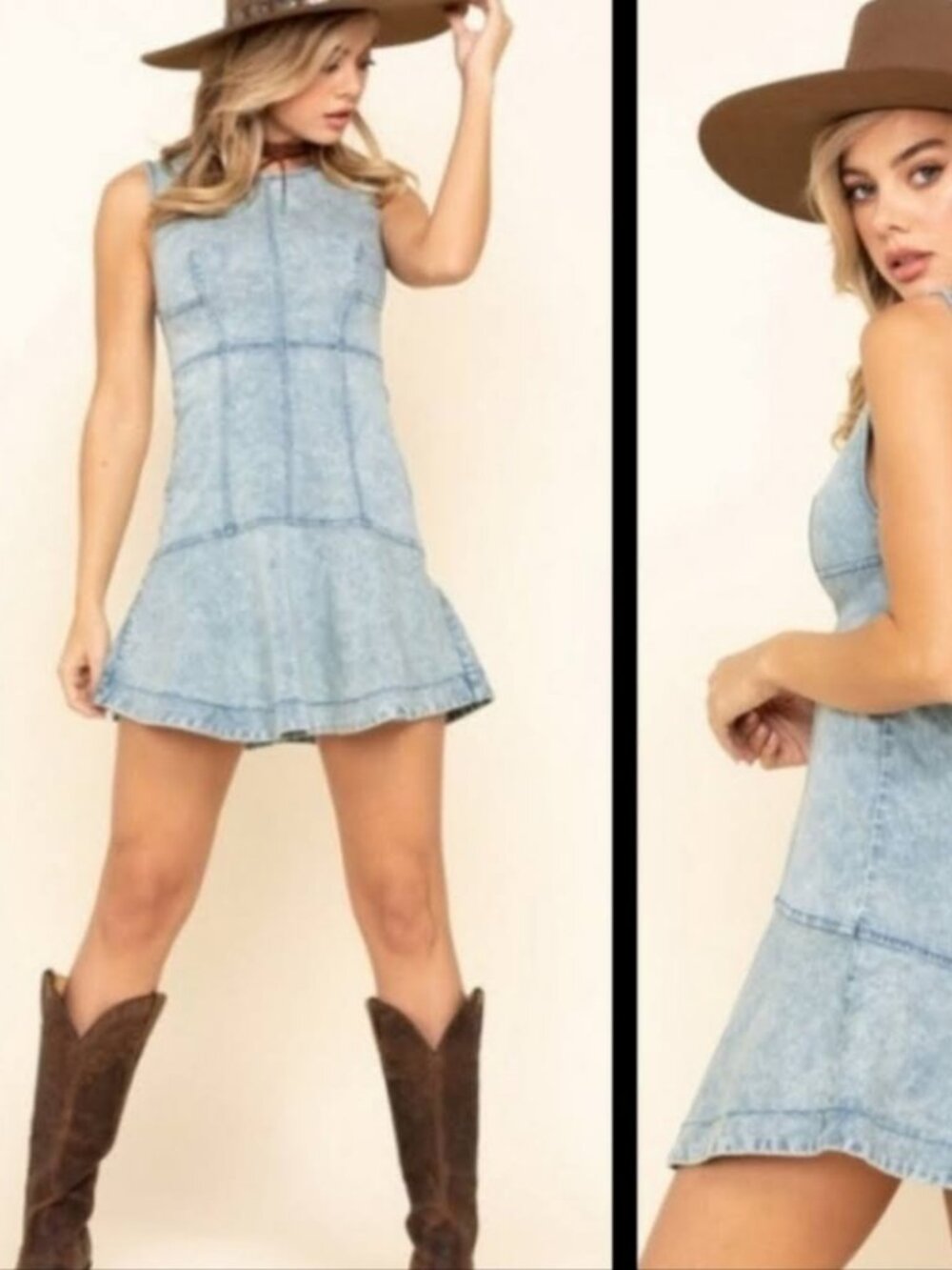 Free People Alex Denim Mini Dress